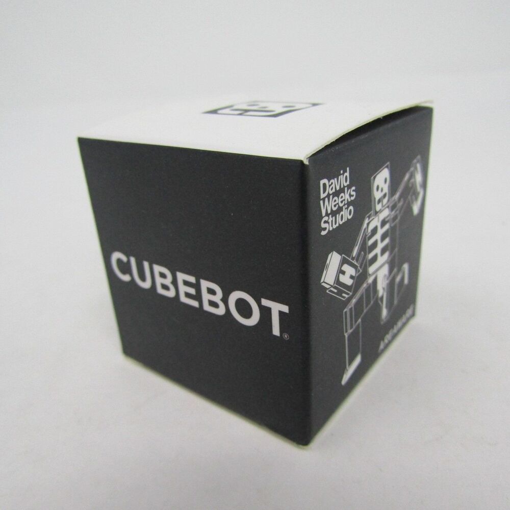 Areaware David Weeks Studio CubeBot Micro Black Skeleton Wooden Robot Toy New